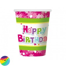 Kozarčki Happy Birthday roza